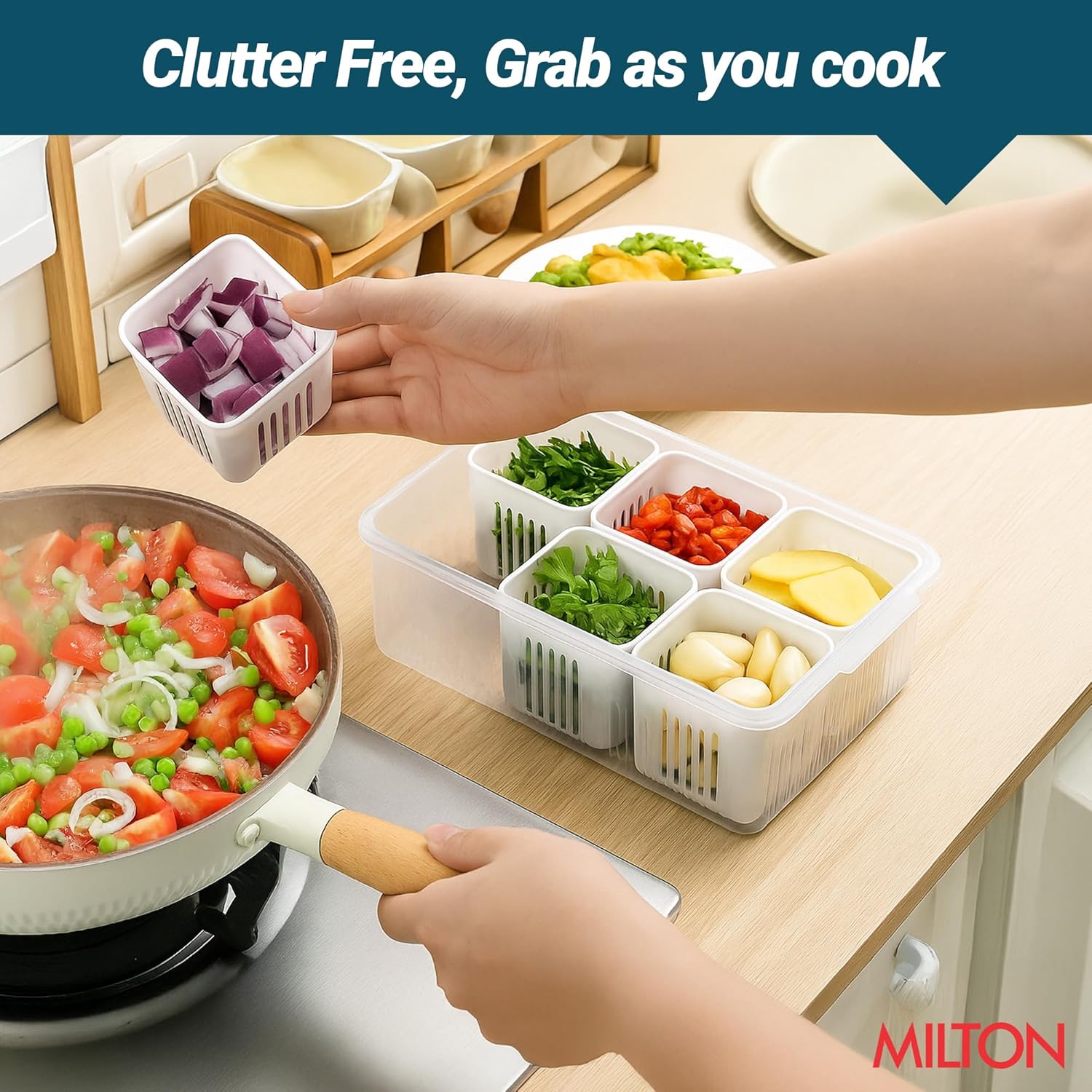 6 Grid Fridge Storage Containers (Milton)