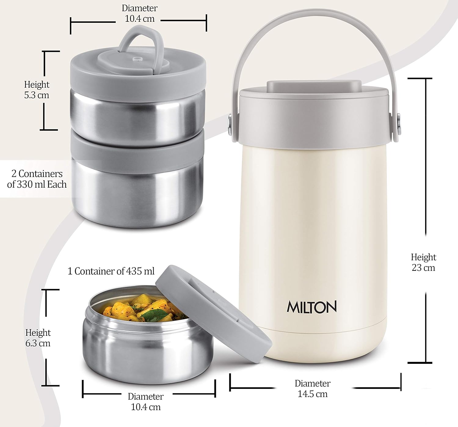 Buy Milton Glamour Thermosteel Stainless Steel Tiffin Box