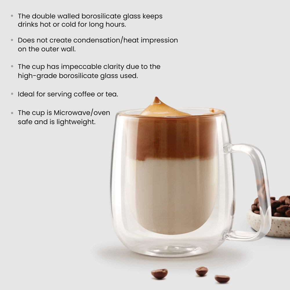 Double Wall Tea/Coffee Glass Mug