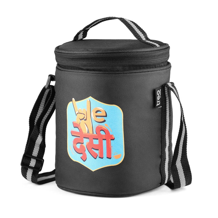 "We Desi" - Glass Tiffin with Printed Jacket