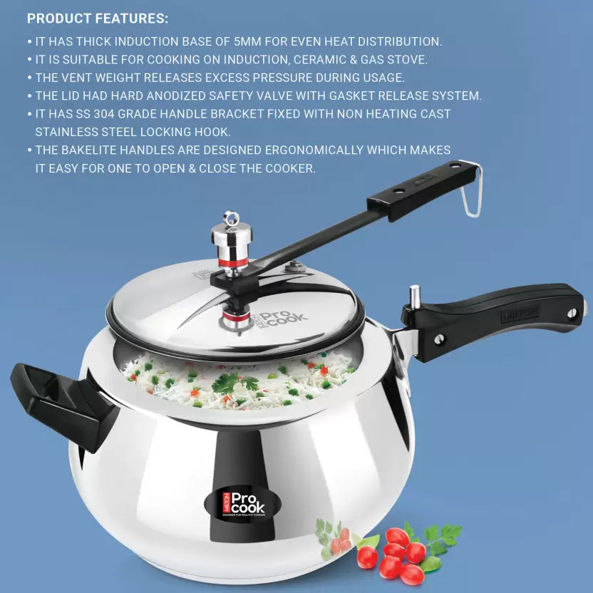 Curve Stainless Steel Pressure Cooker Inner Lid (Milton Procook)