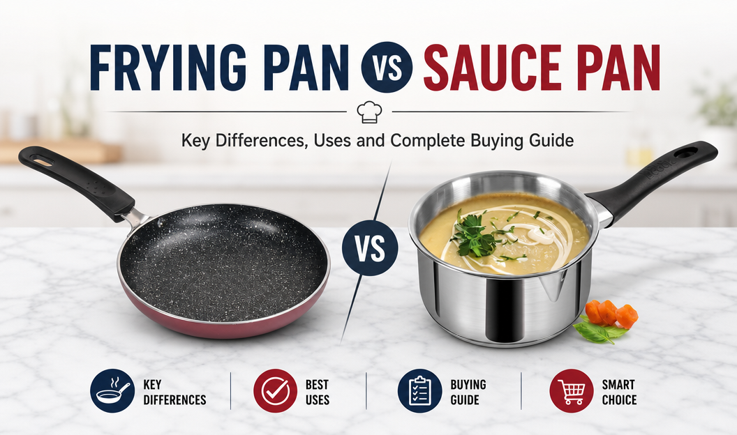 Frying Pan vs Sauce Pan: Key Differences, Uses and Complete Buying Guide