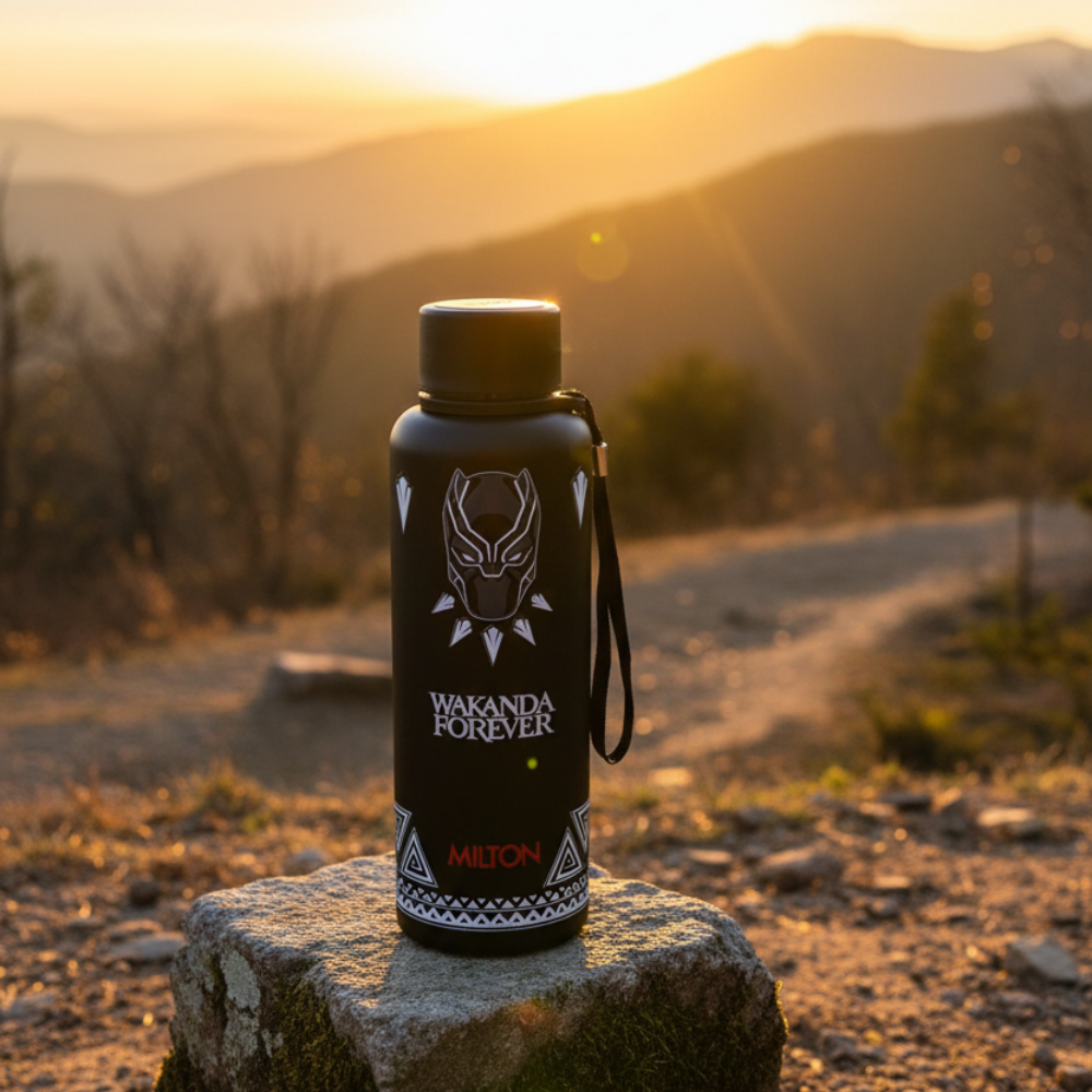Black Panther Wakanda Forever 3D Print Thermosteel Bottle (Milton)