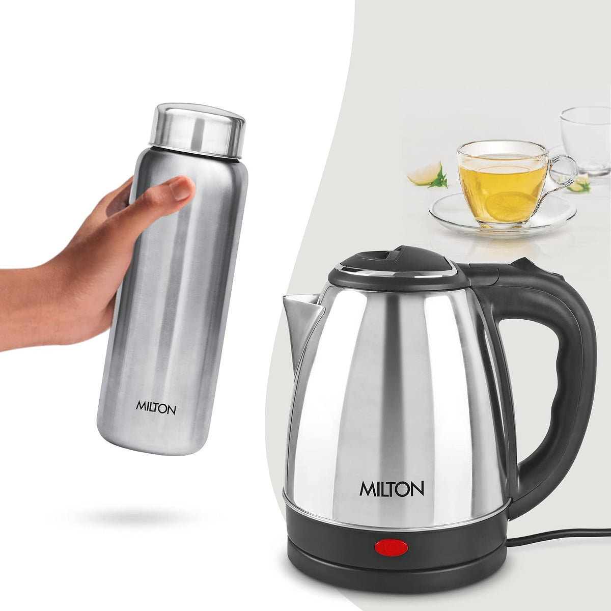 Go Electro Kettle 2 L + Aqua Bottle 750 ML Combo (Milton)