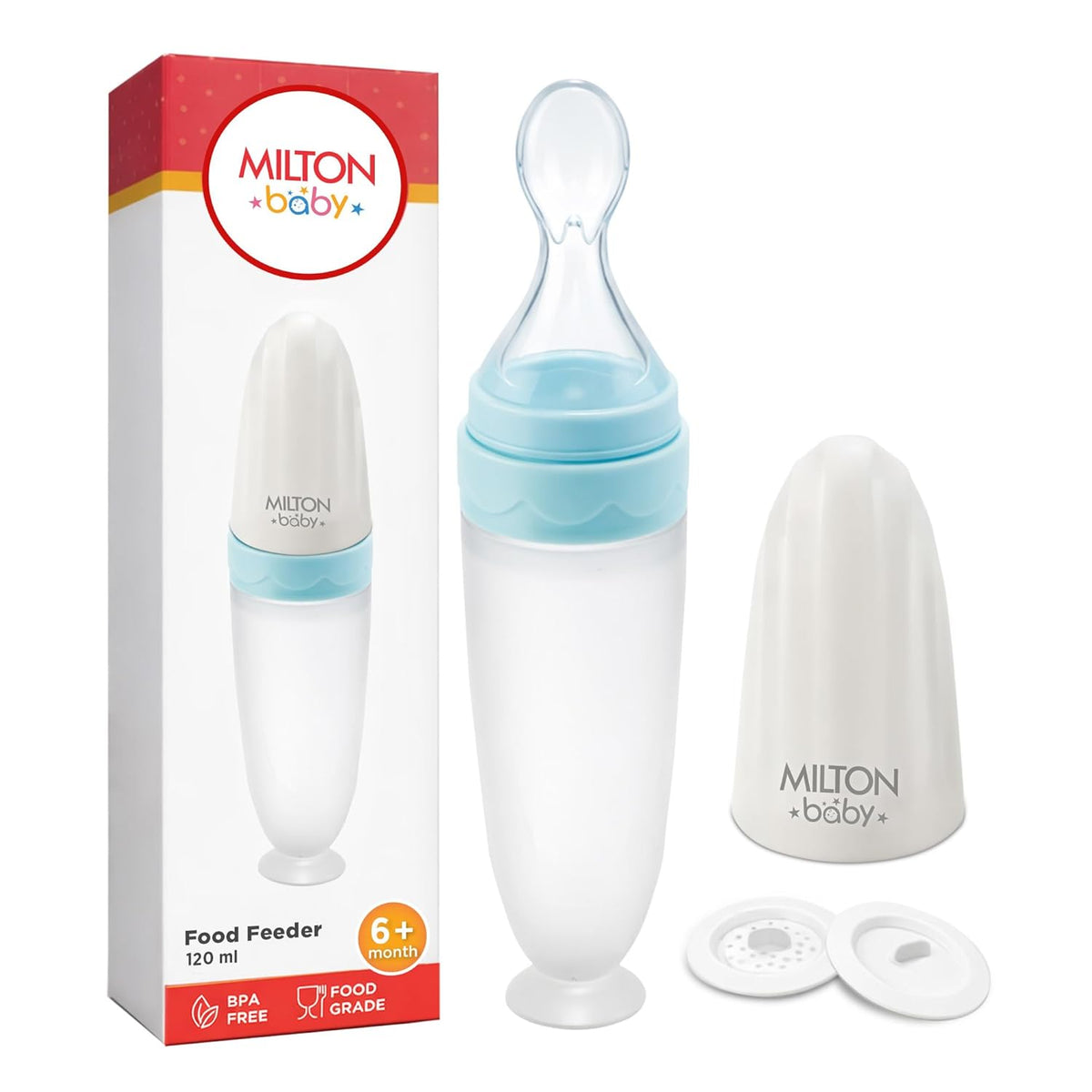 Silicon Spoon Food Feeder For Baby (Milton) - Sky Blue
