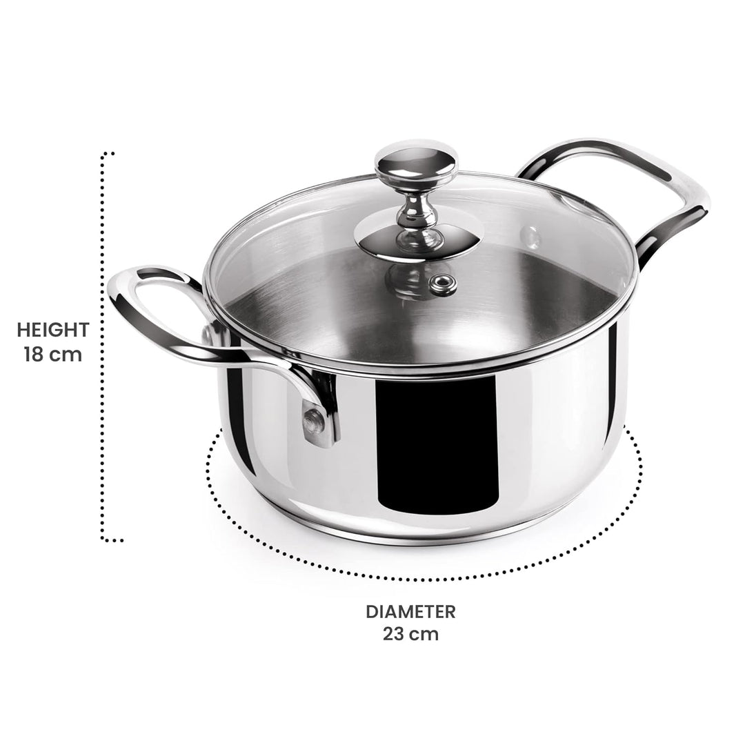 Tri Ply Stainless Steel Casserole With Lid Sandwich Bottom