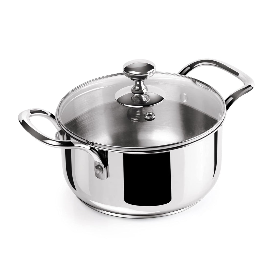 Milton ProCook Tri Ply Stainless Steel Casserole With Lid Sandwich Bottom