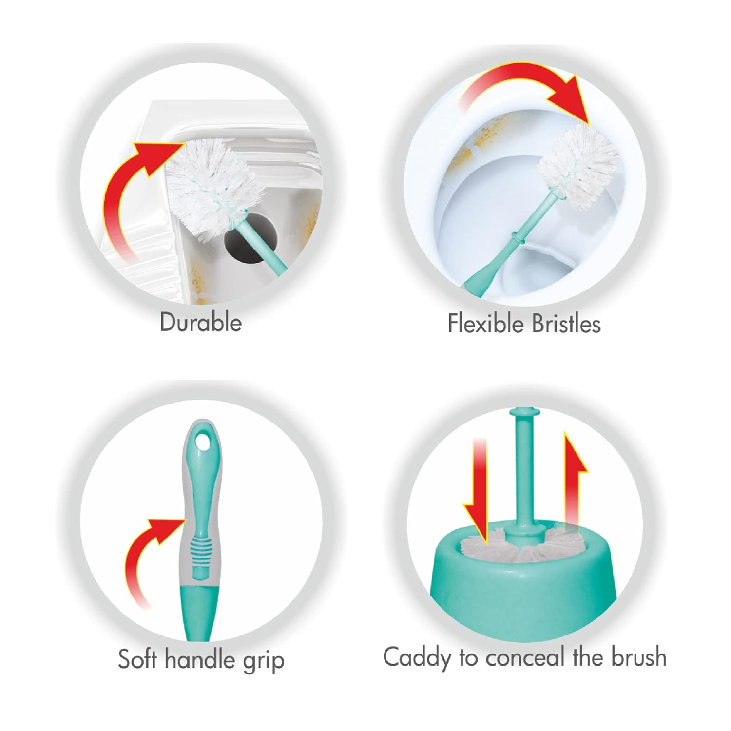 Toilet Brush with Caddy Round (Spotzero by Milton)