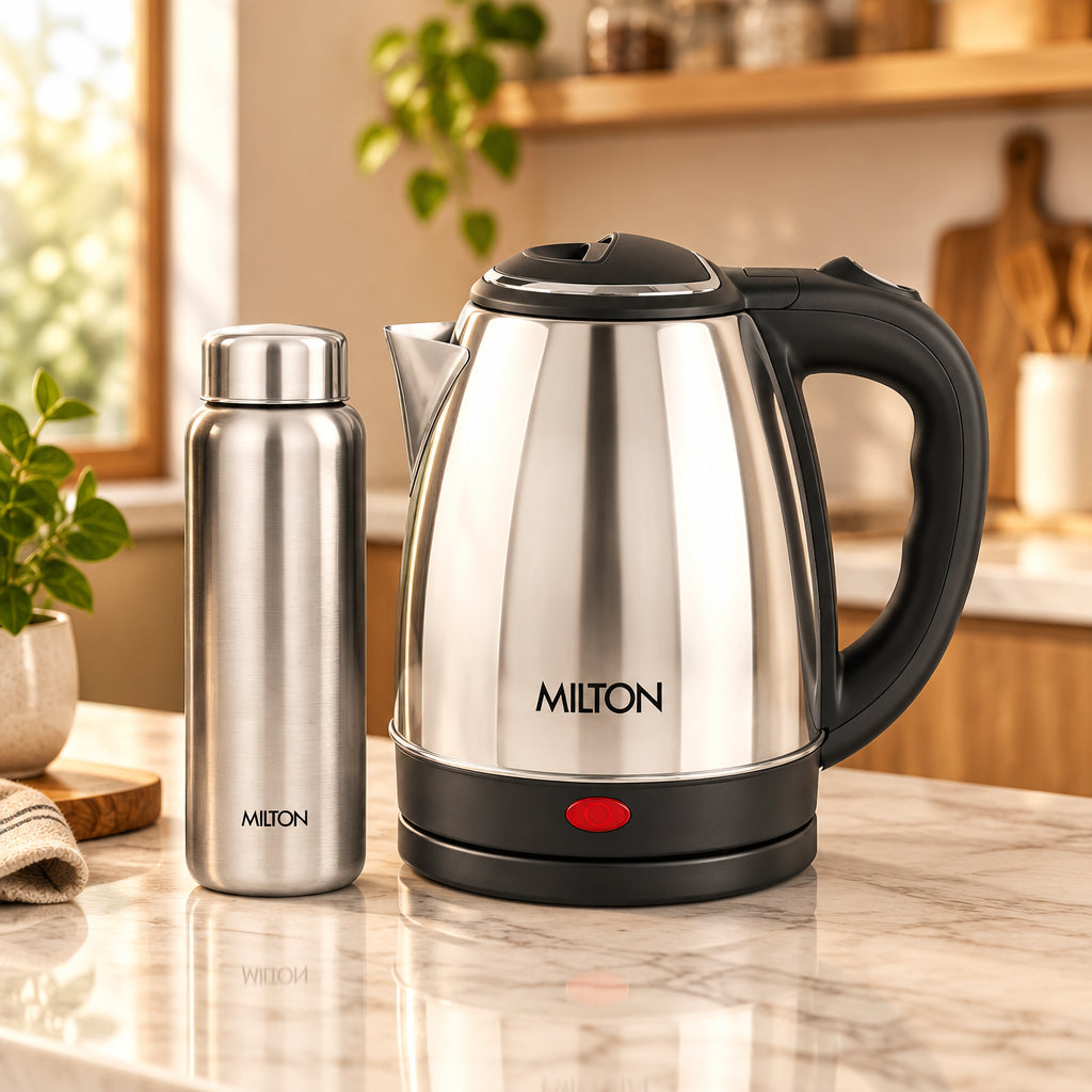 Go Electro Kettle 2 L + Aqua Bottle 750 ML Combo (Milton)