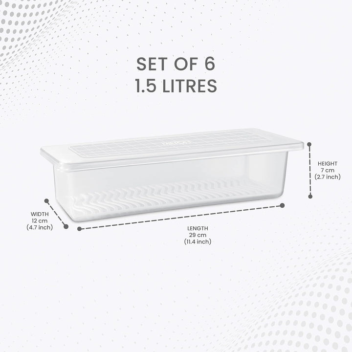 Cryo Fridge Storage Boxes Set of 6 Fridge Organizer Container (Milton)