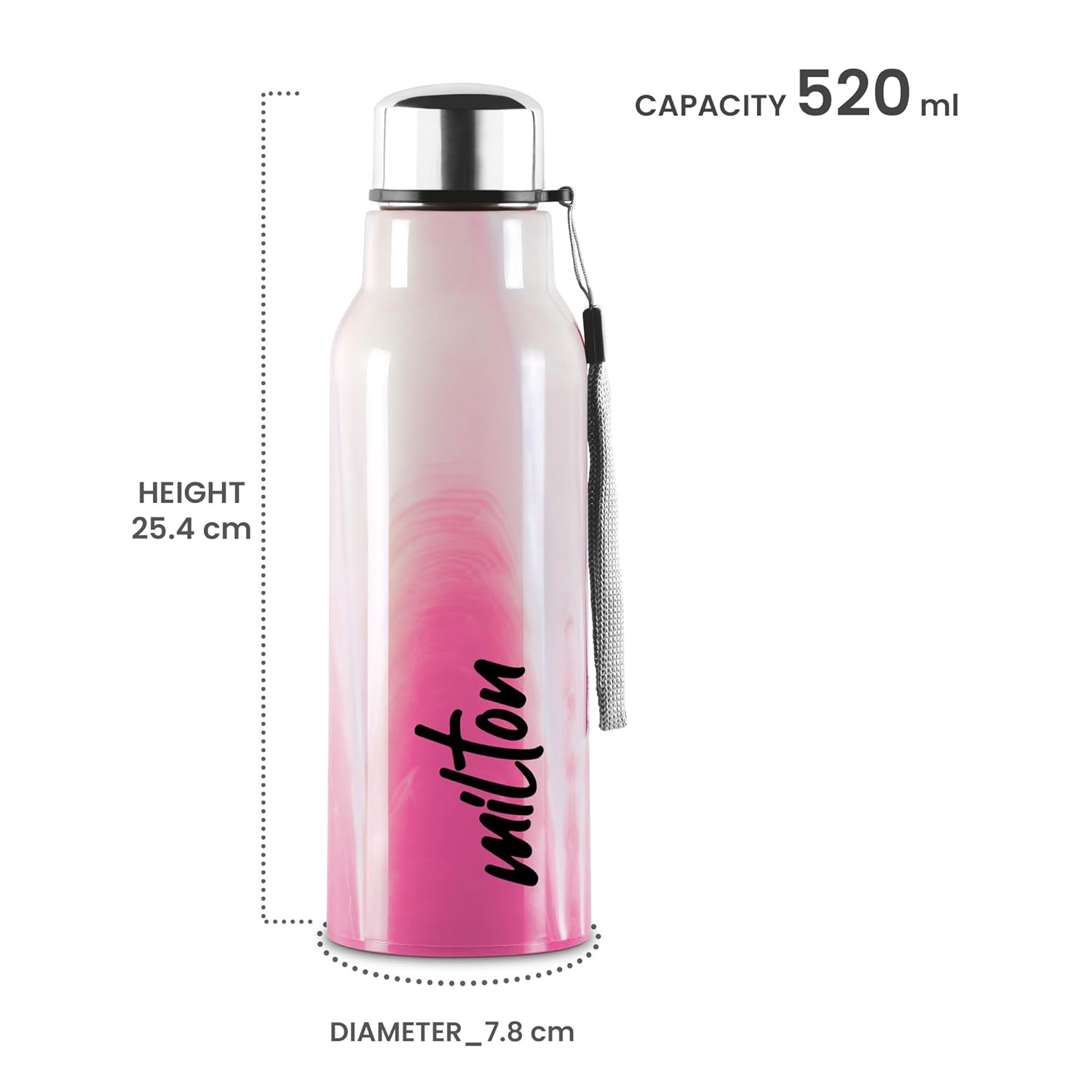 500ml Silver Stainless Steel Water Bottle - 11oz | Titan Jet Africa - View #10