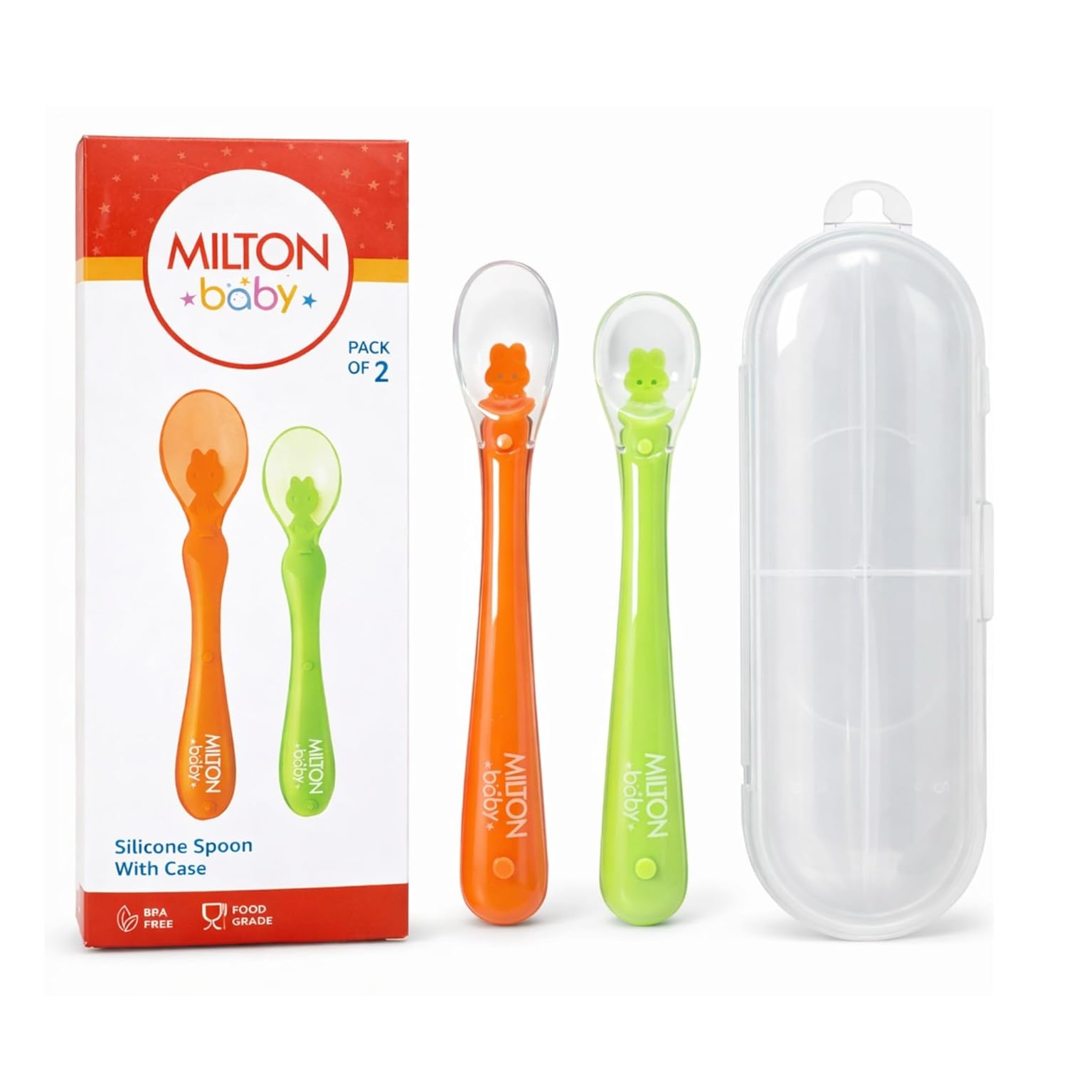 Silicone Spoon With Case for Baby - Pack of 2