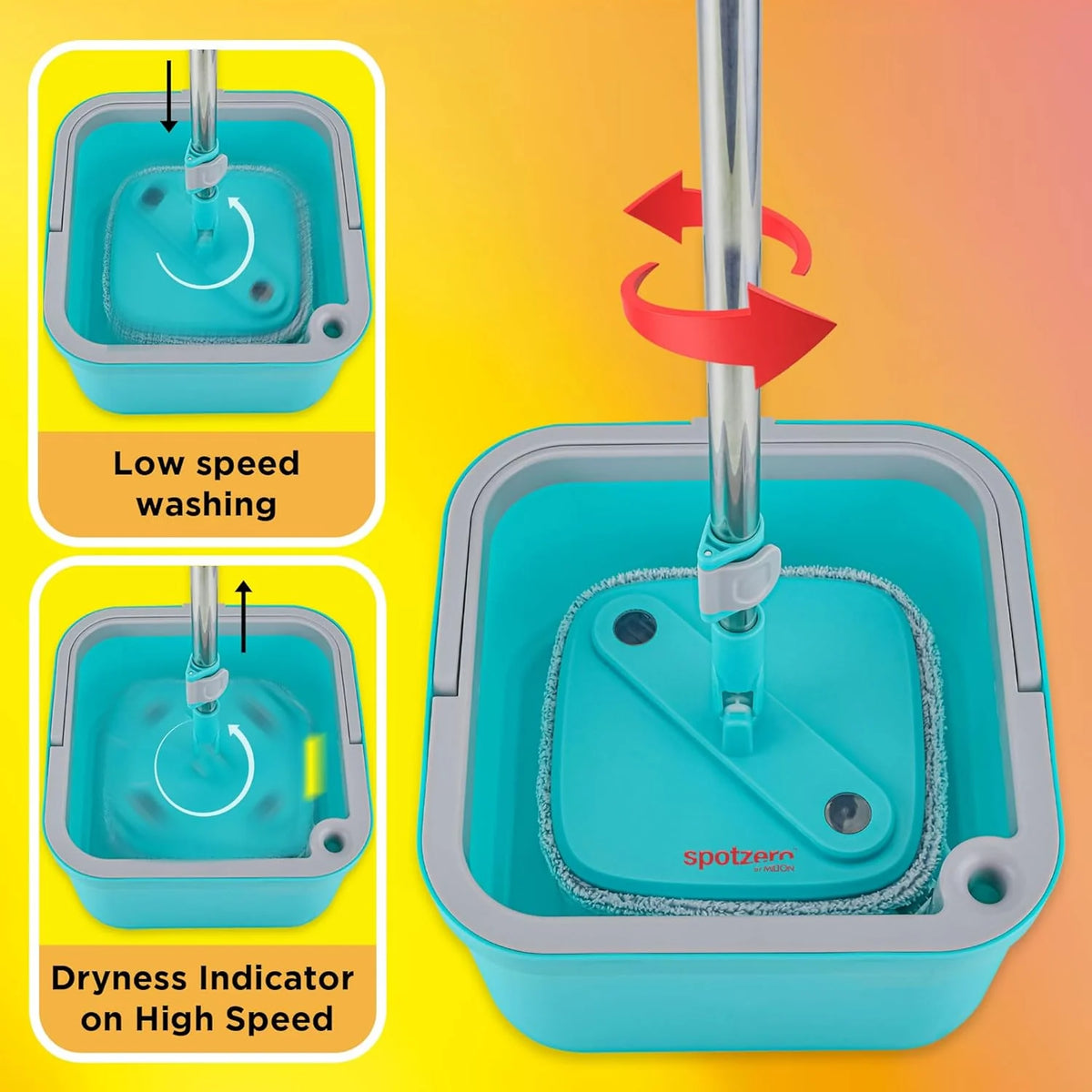 Fresh Flow Flat Squeeze Mop Kitchen Utility Combo (Spotzero by Milton)