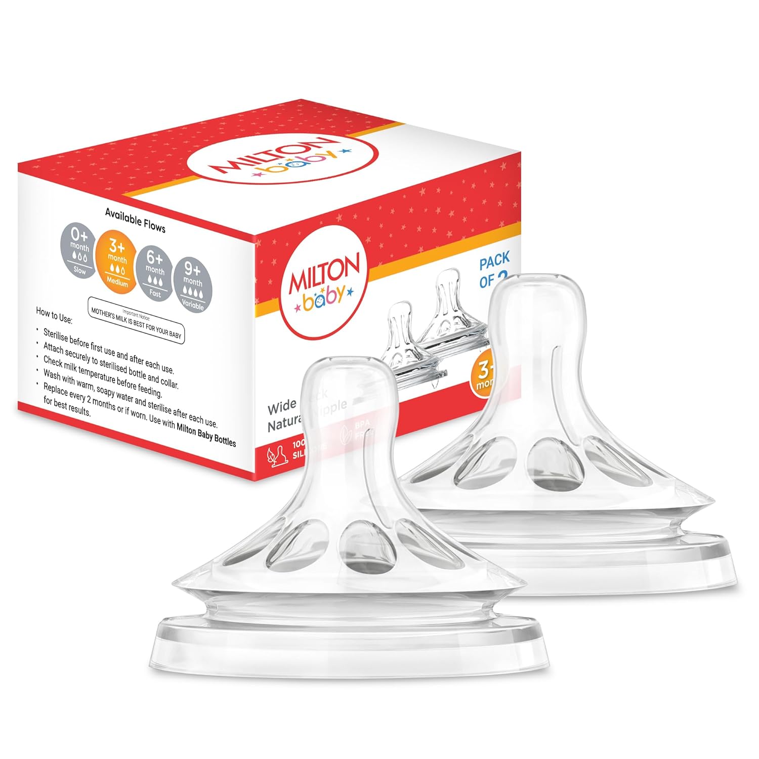 Premium Wide Neck Nipple for Baby
