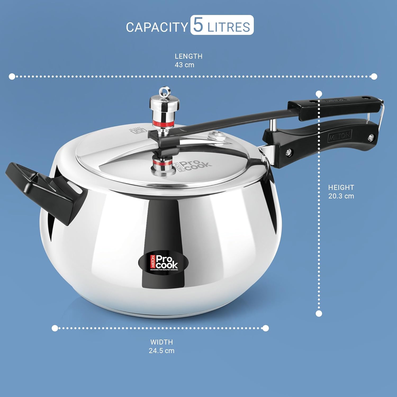 Curve Stainless Steel Pressure Cooker Inner Lid (Milton Procook)