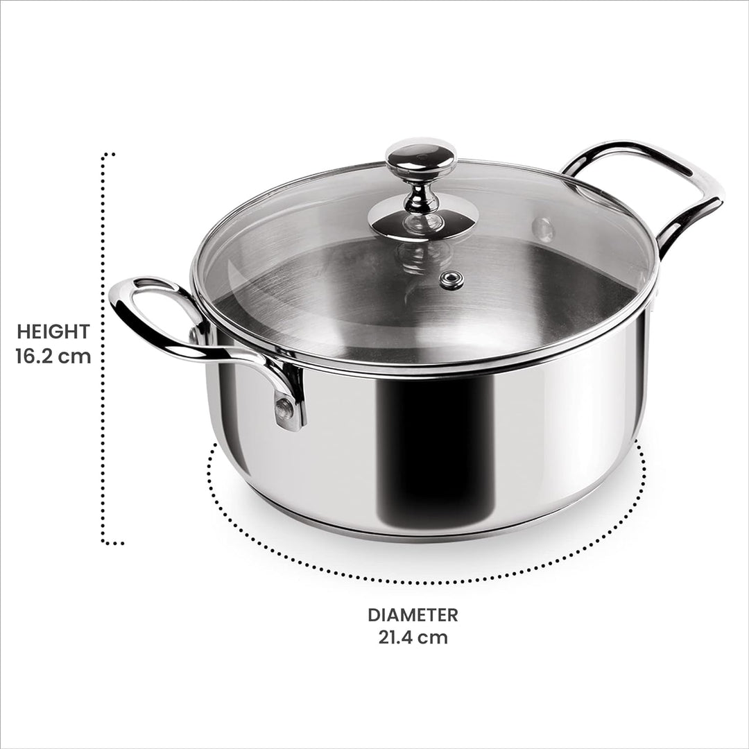 Tri Ply Stainless Steel Casserole With Lid Sandwich Bottom (Milton Procook)