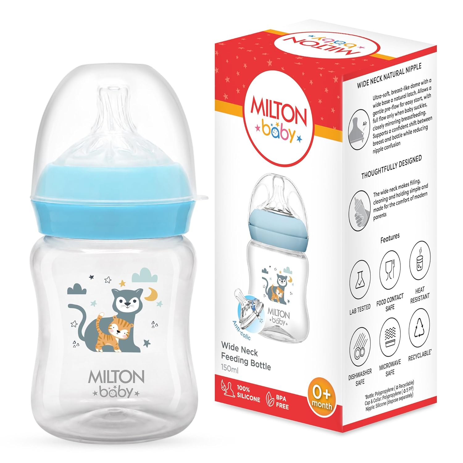Wide Neck Feeding Bottle for Baby (Milton)