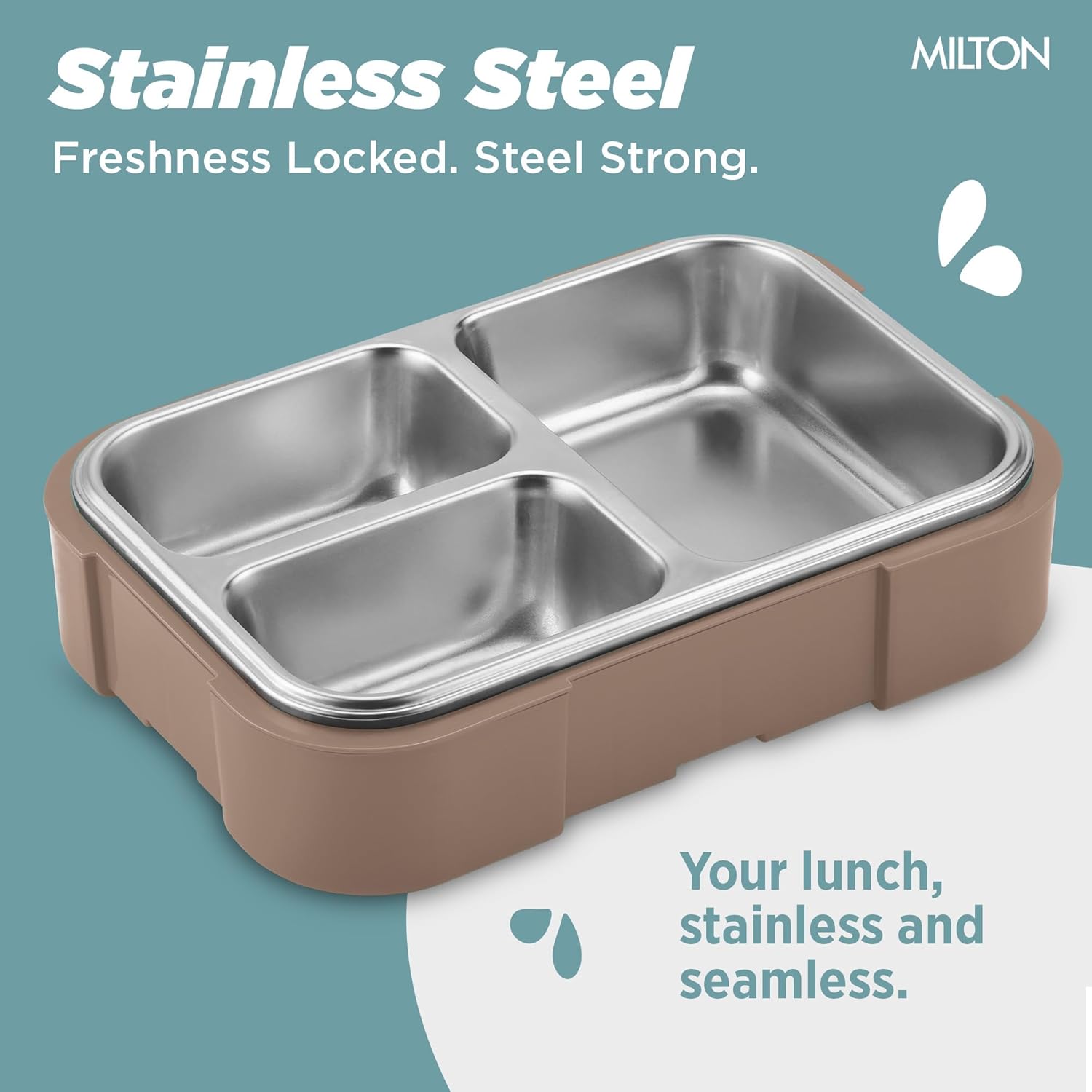 Bravo 3 Steel Thermoware Lunchbox (Milton)