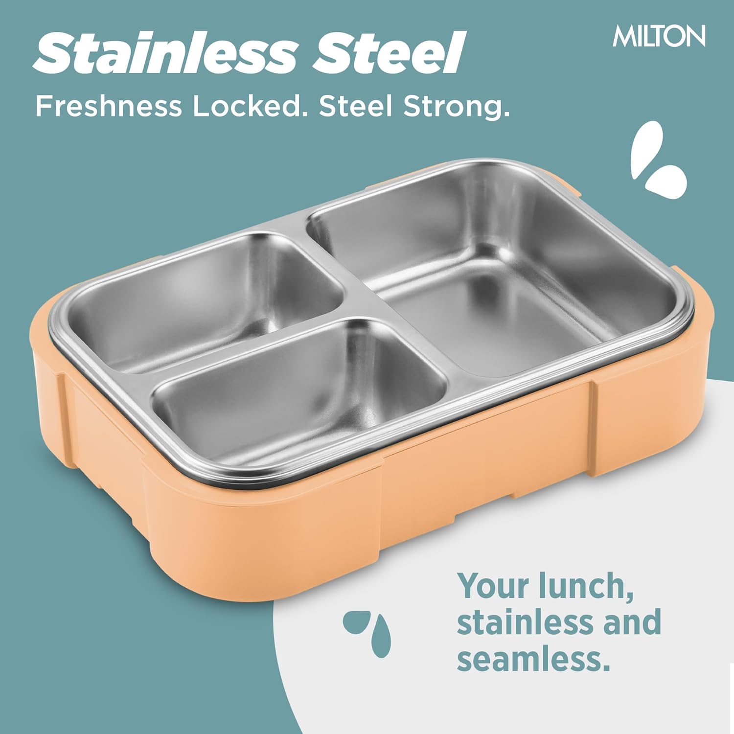 Bravo 3 Steel Thermoware Lunchbox (Milton)