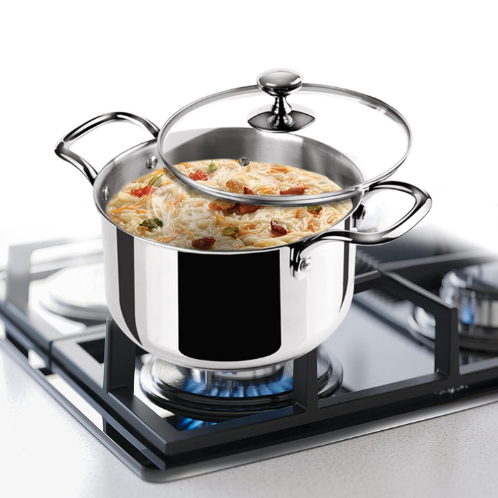 Shop Tri Ply Stainless Steel Casserole With Lid Sandwich Bottom