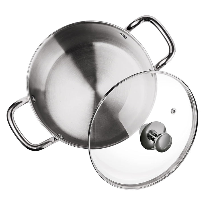Tri Ply Stainless Steel Casserole With Lid Sandwich Bottom