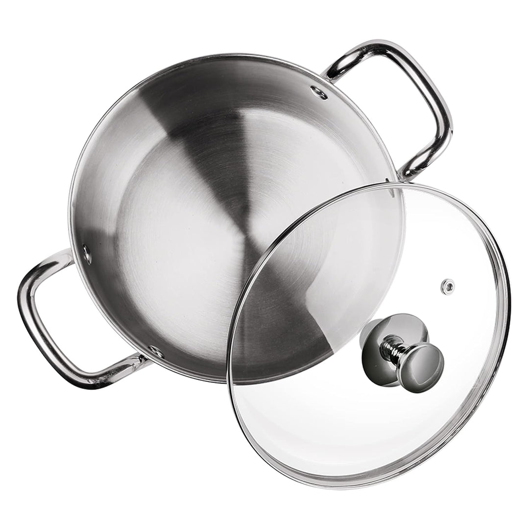Tri Ply Stainless Steel Casserole With Lid Sandwich Bottom (Milton Procook)