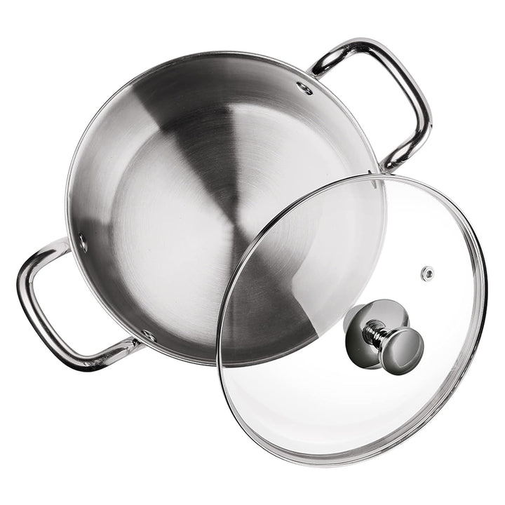 Tri Ply Stainless Steel Casserole With Lid Sandwich Bottom (Milton Procook)