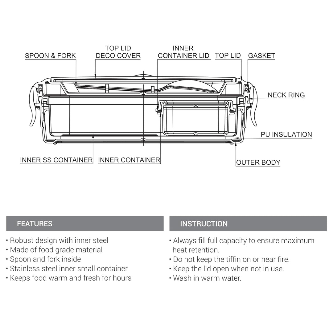 Flavour Inner Stainless Steel Tiffin Box