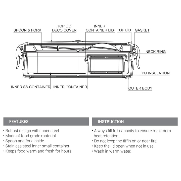 Flavour Inner Stainless Steel Tiffin Box