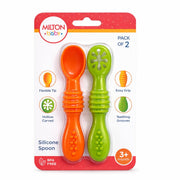 Silicon Feeding + Training Spoon Set for Baby (Milton)