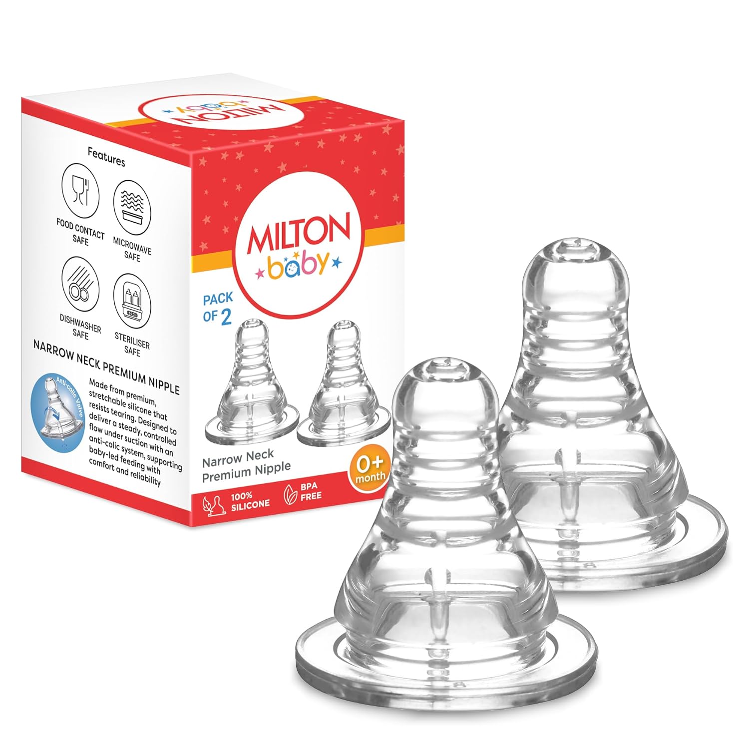 Premium Narrow Neck Nipple for Baby