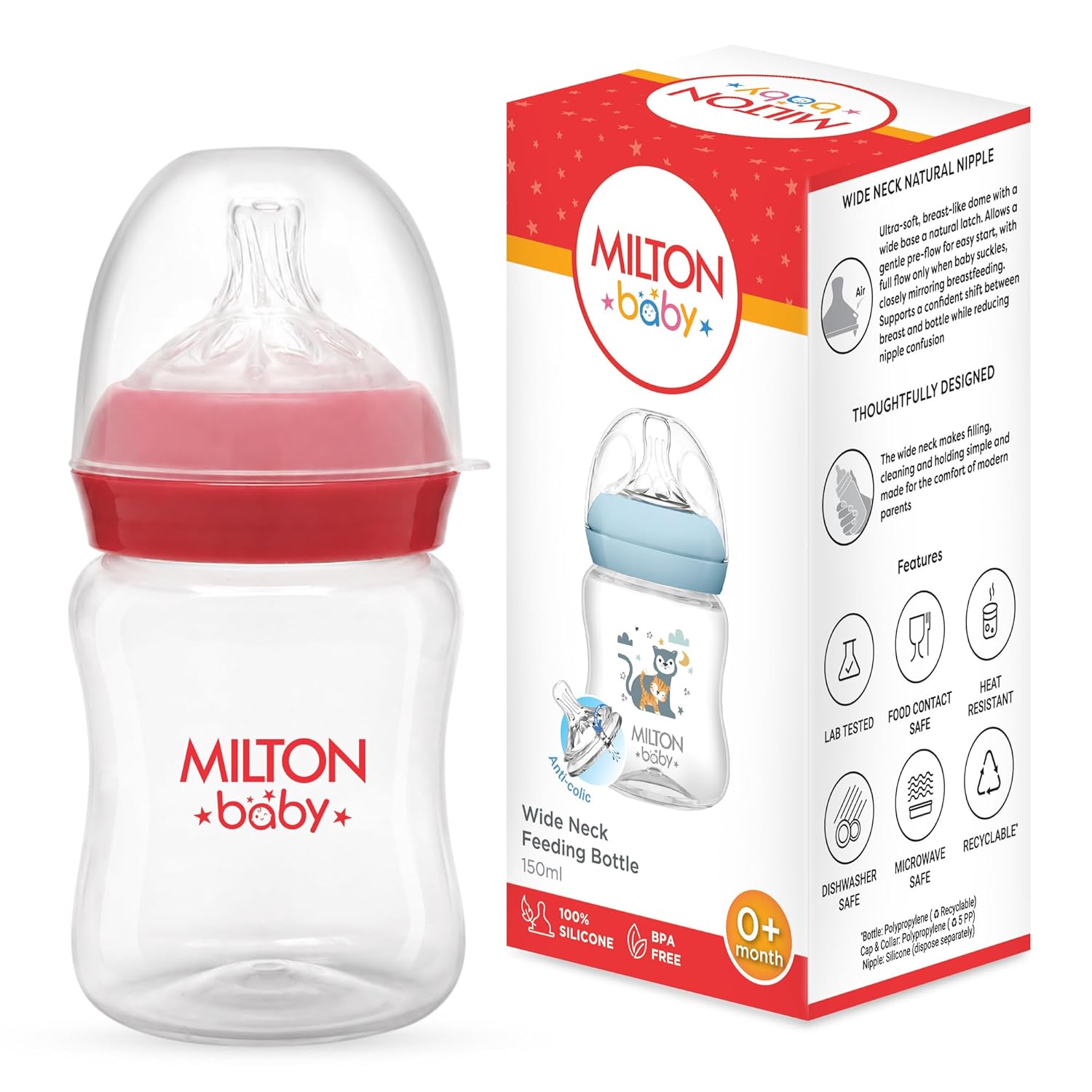 Wide Neck Feeding Bottle for Baby (Milton)