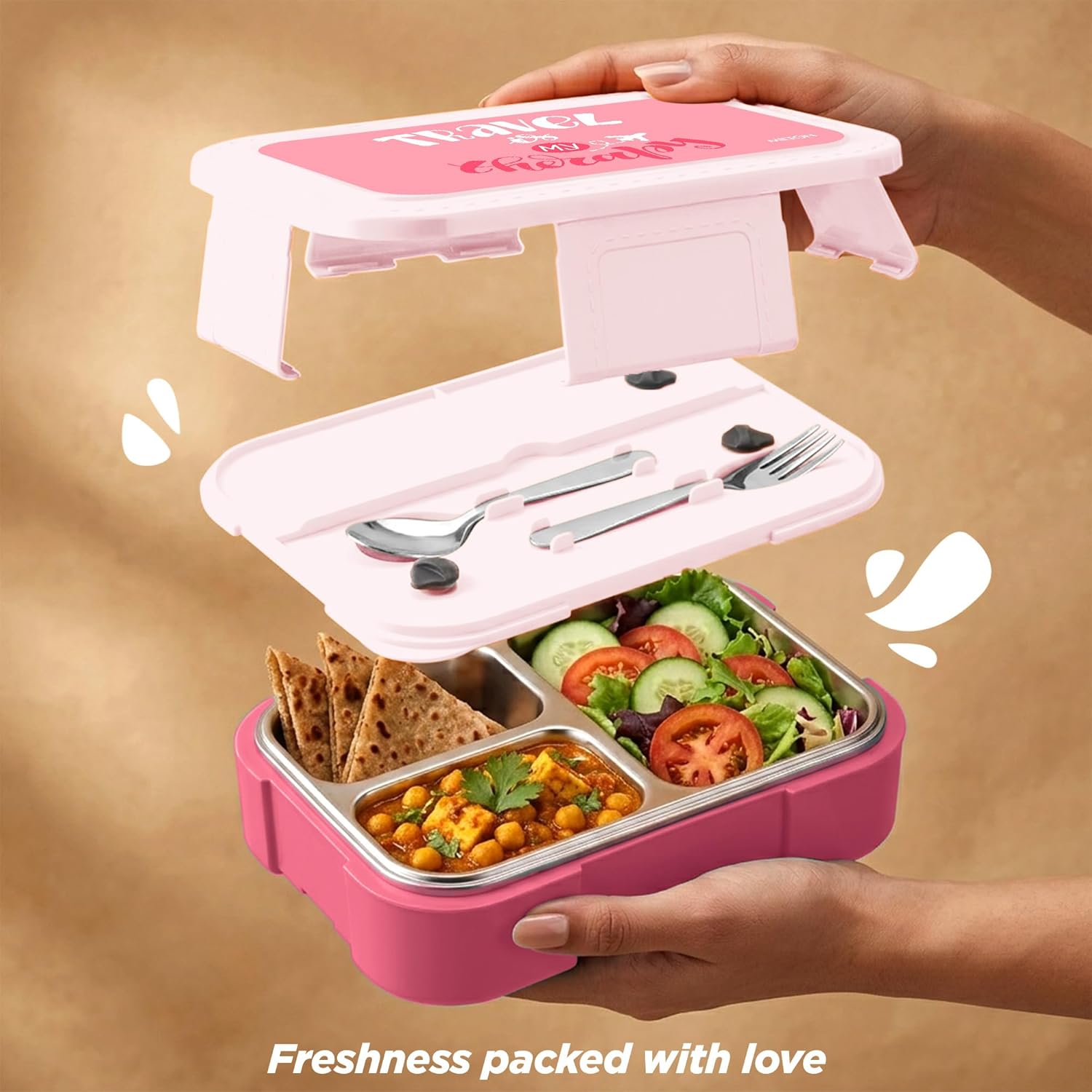 Bravo 3 Steel Thermoware Lunchbox (Milton)