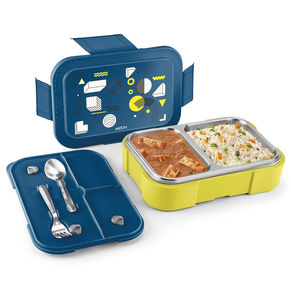 Bravo 2 Steel Thermoware Lunchbox (Milton) - 650 ml / Yellow