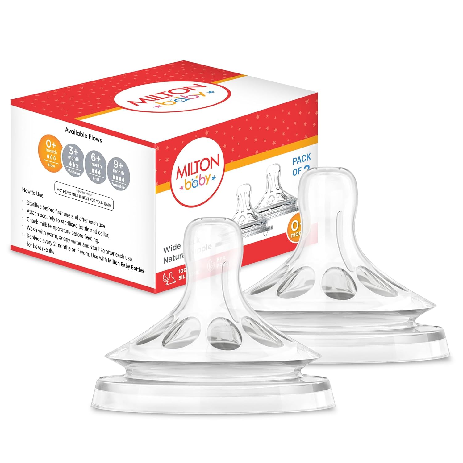 Premium Wide Neck Nipple for Baby