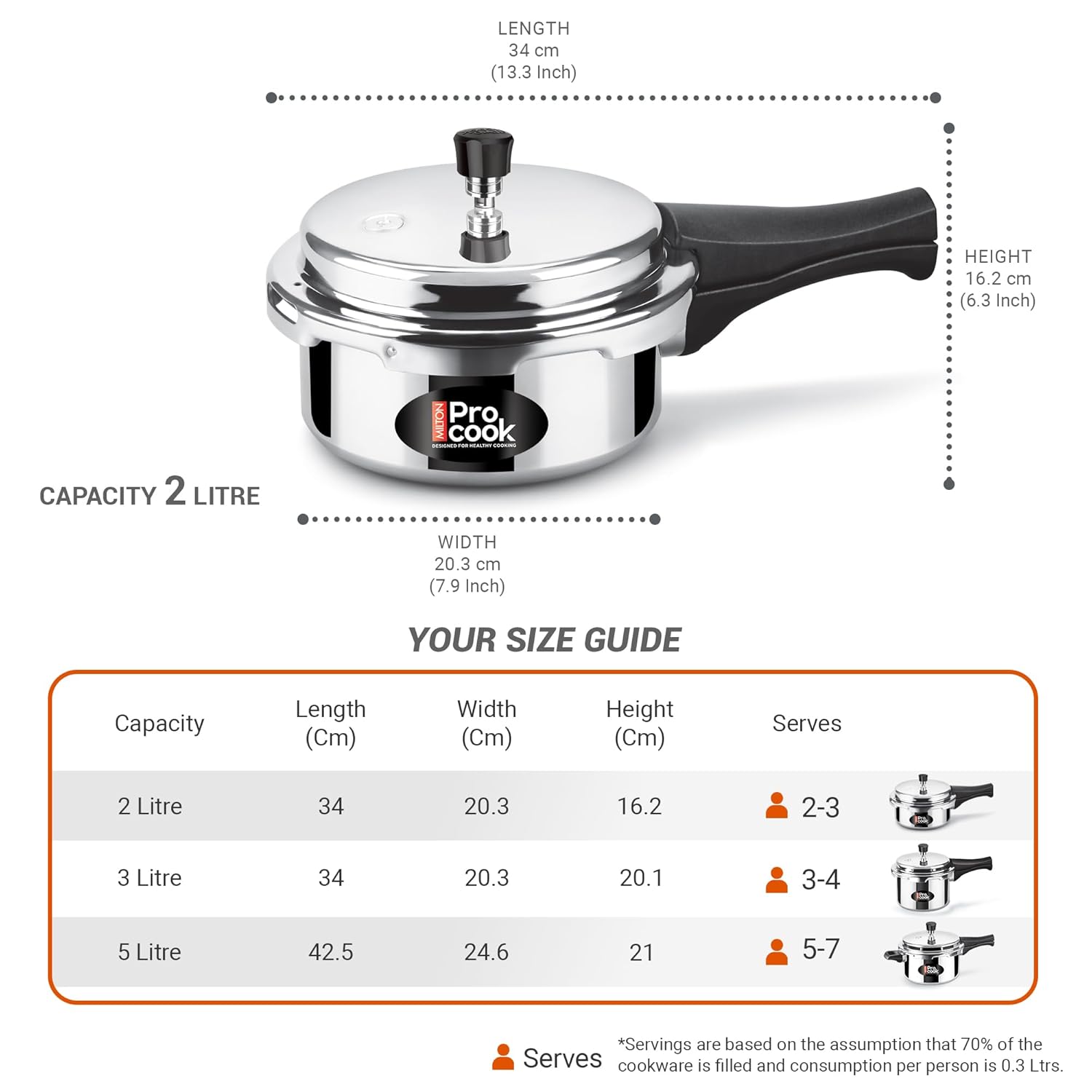 Pressure Cooker Aluminium Outer Lid Induction (Milton Procook)