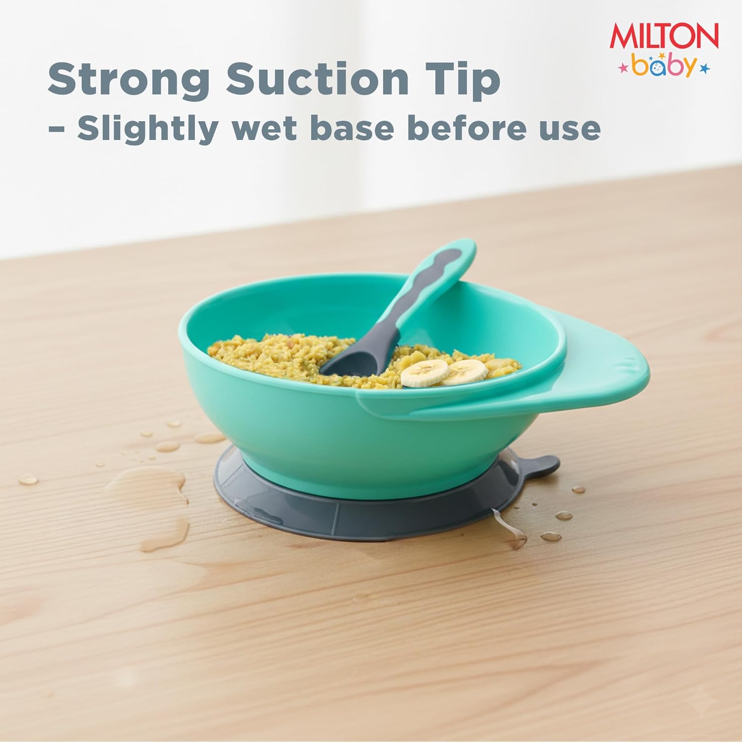 Suction Bowl With Lid Spoon For Baby (Milton)