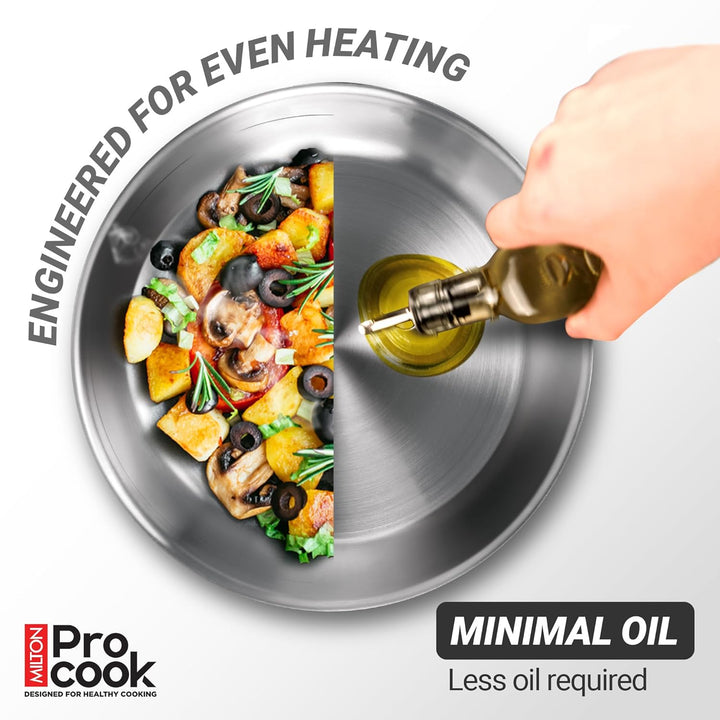 Triply Stainless Steel Cookware Set with Detachable Handle