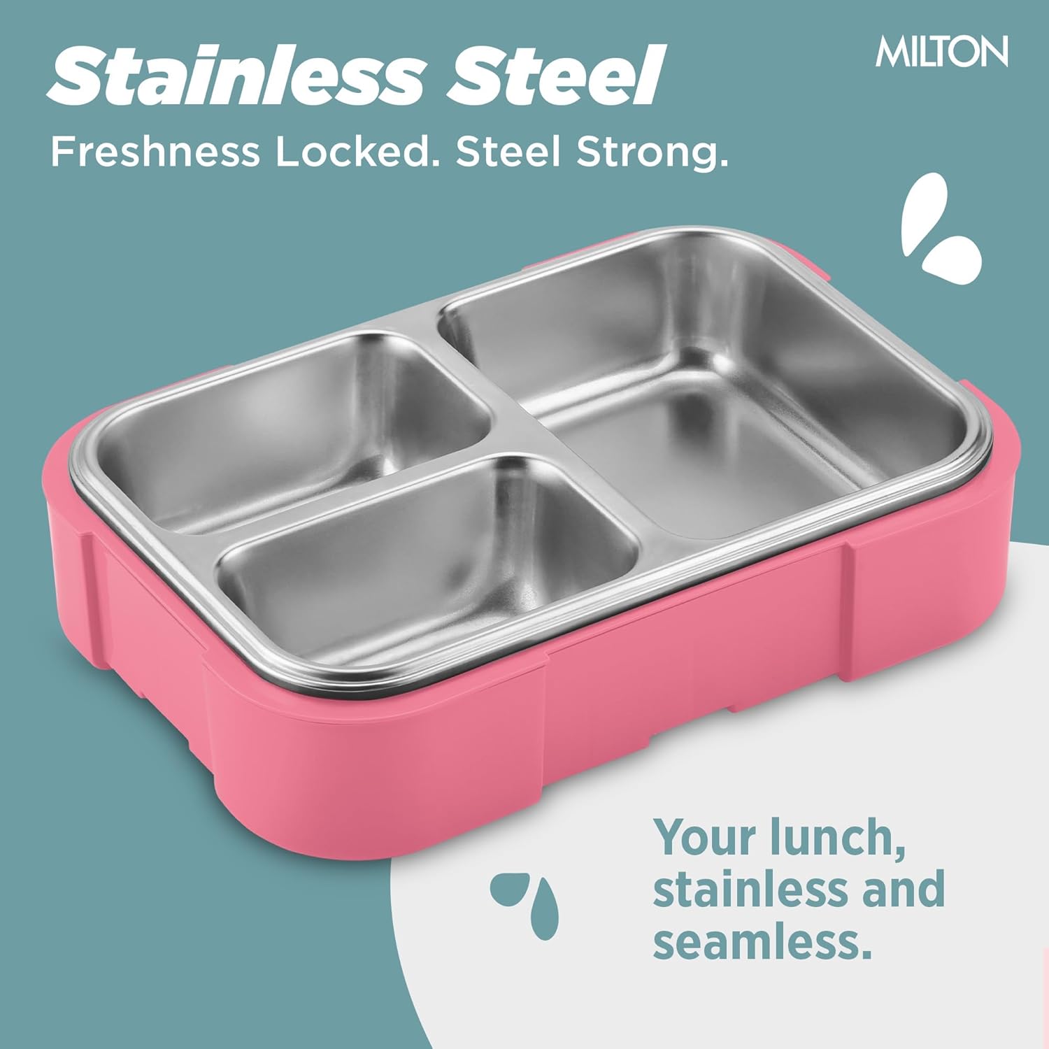 Bravo 3 Steel Thermoware Lunchbox (Milton)