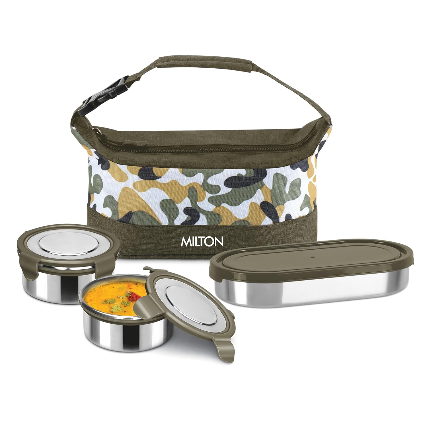 Camo Delight Stainless Steel Tiffin with Insulated Jacket