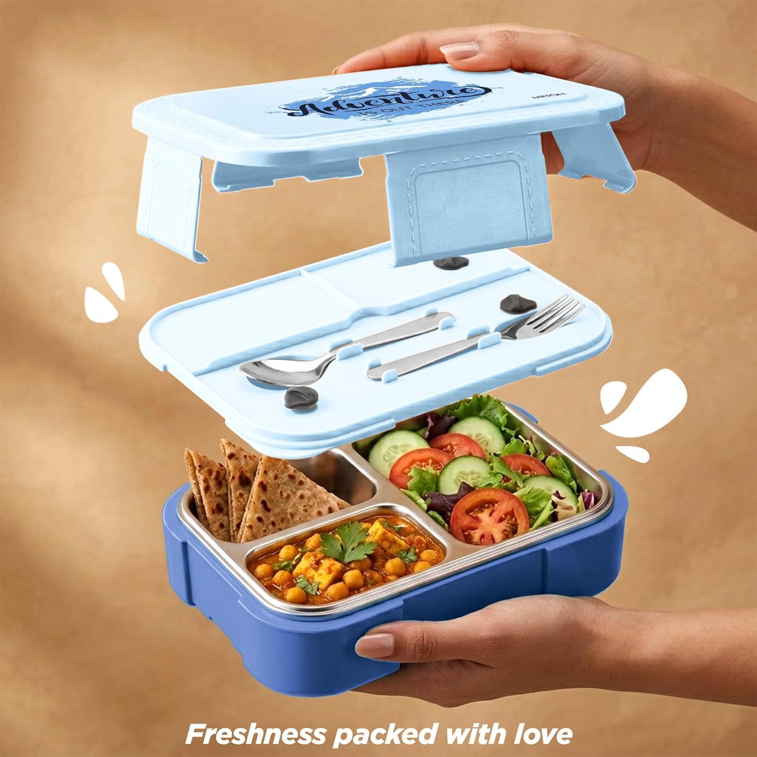 Bravo 3 Steel Thermoware Lunchbox (Milton)