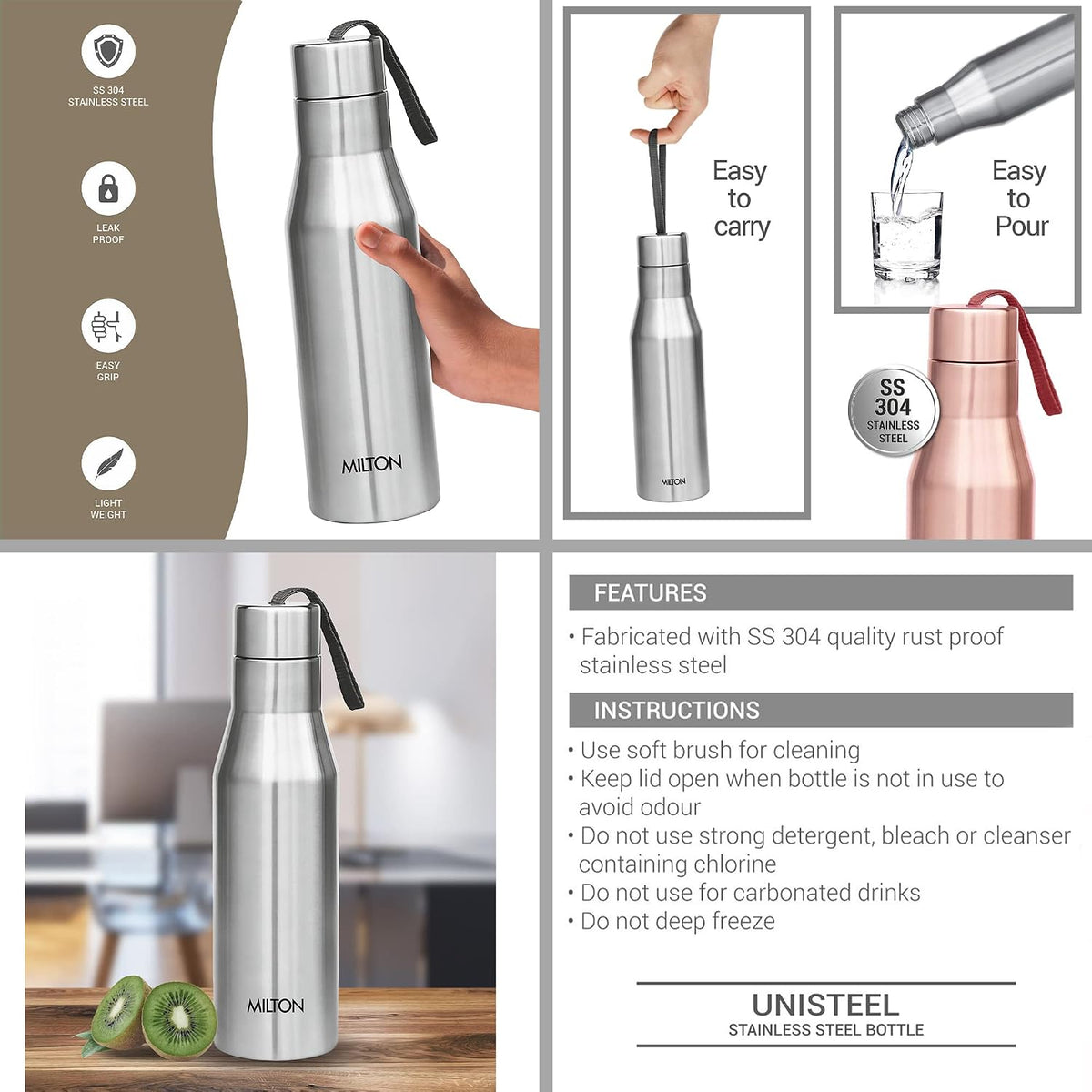 Go Electro Kettle 1.2 L + Super Bottle 750 ML Combo (Milton)