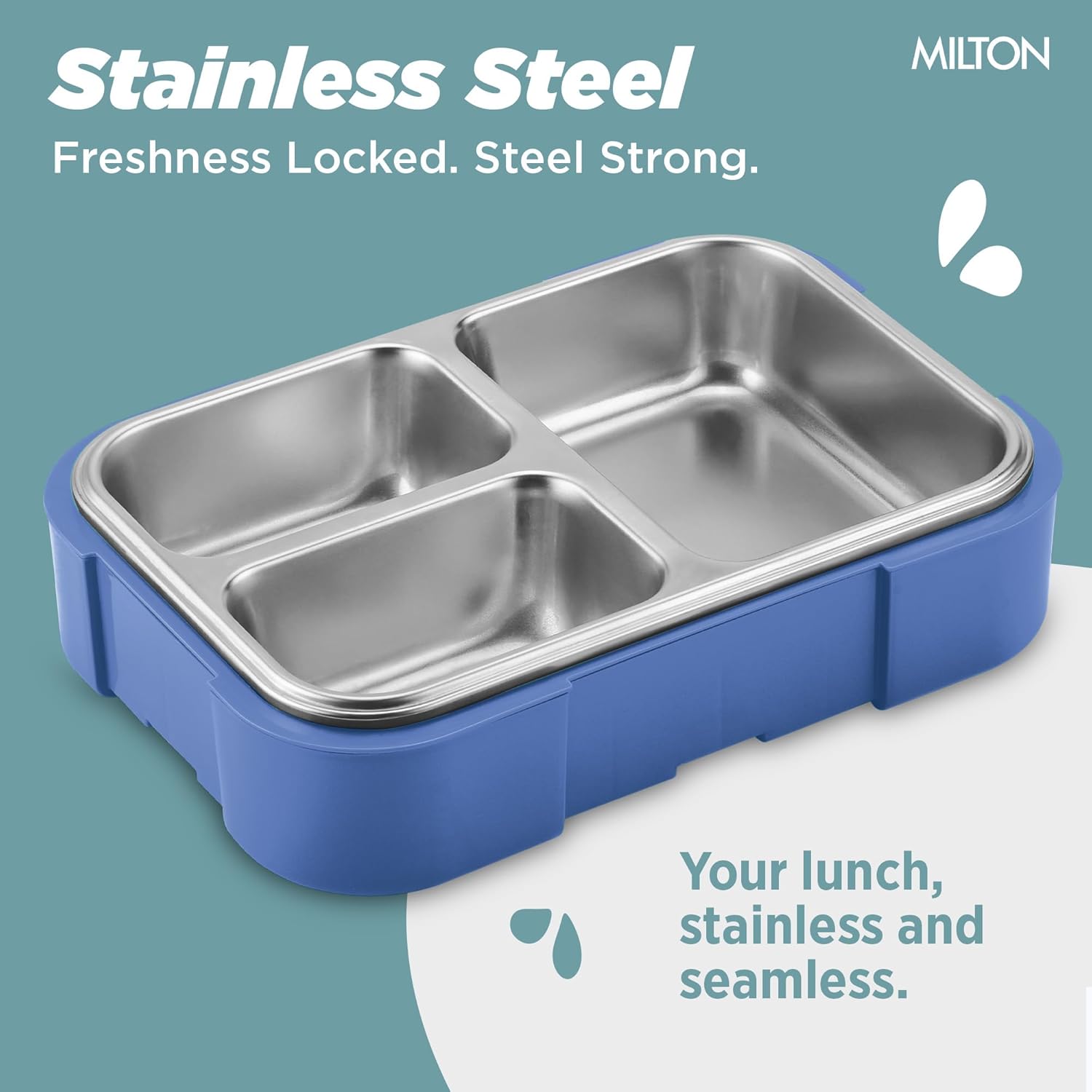 Bravo 3 Steel Thermoware Lunchbox (Milton)