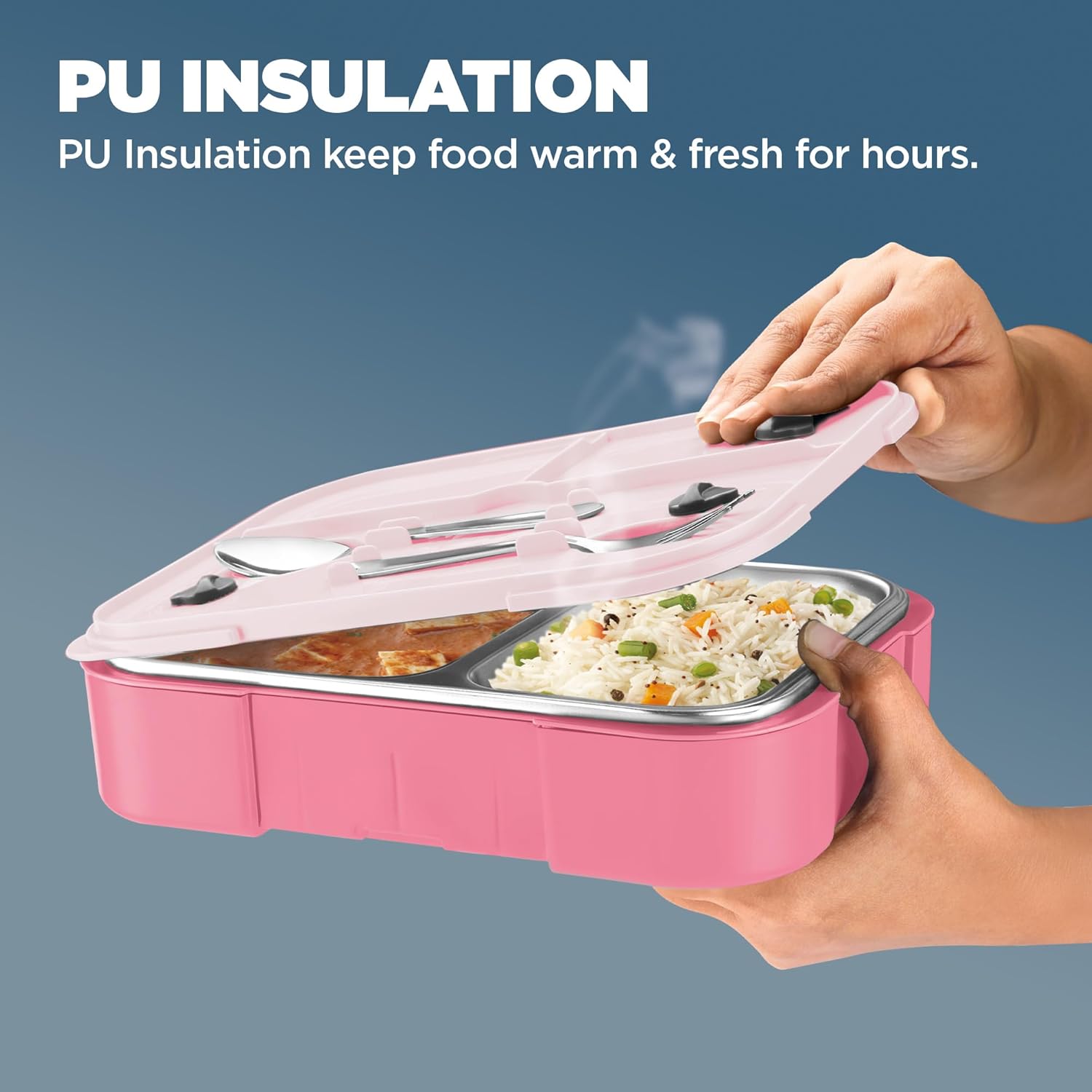 Bravo 3 Steel Thermoware Lunchbox (Milton)