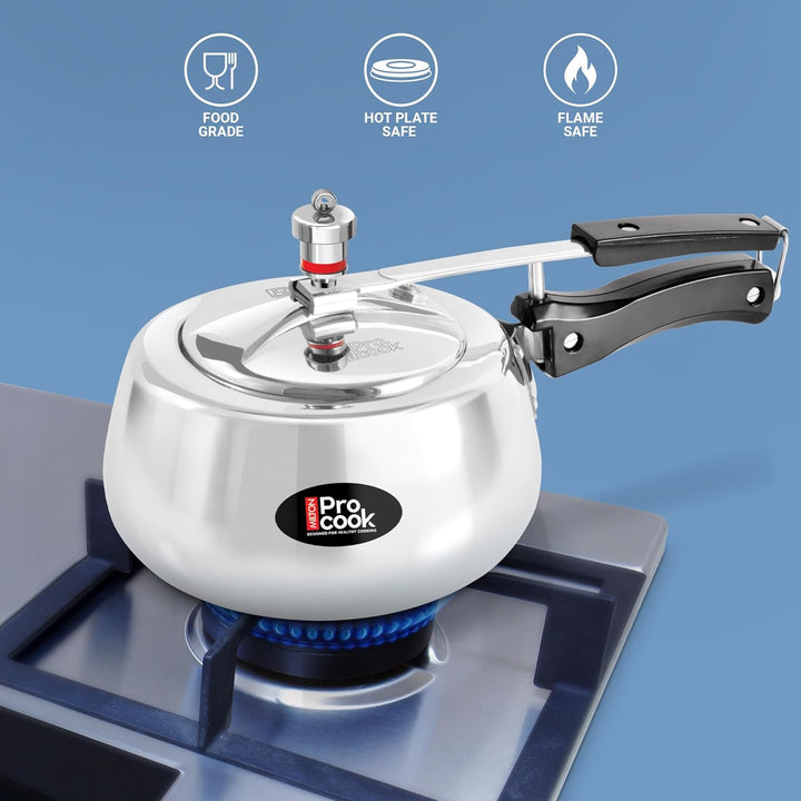 Wide Base Pressure Cooker Inner Lid Aluminium Non Induction (Milton Procook)
