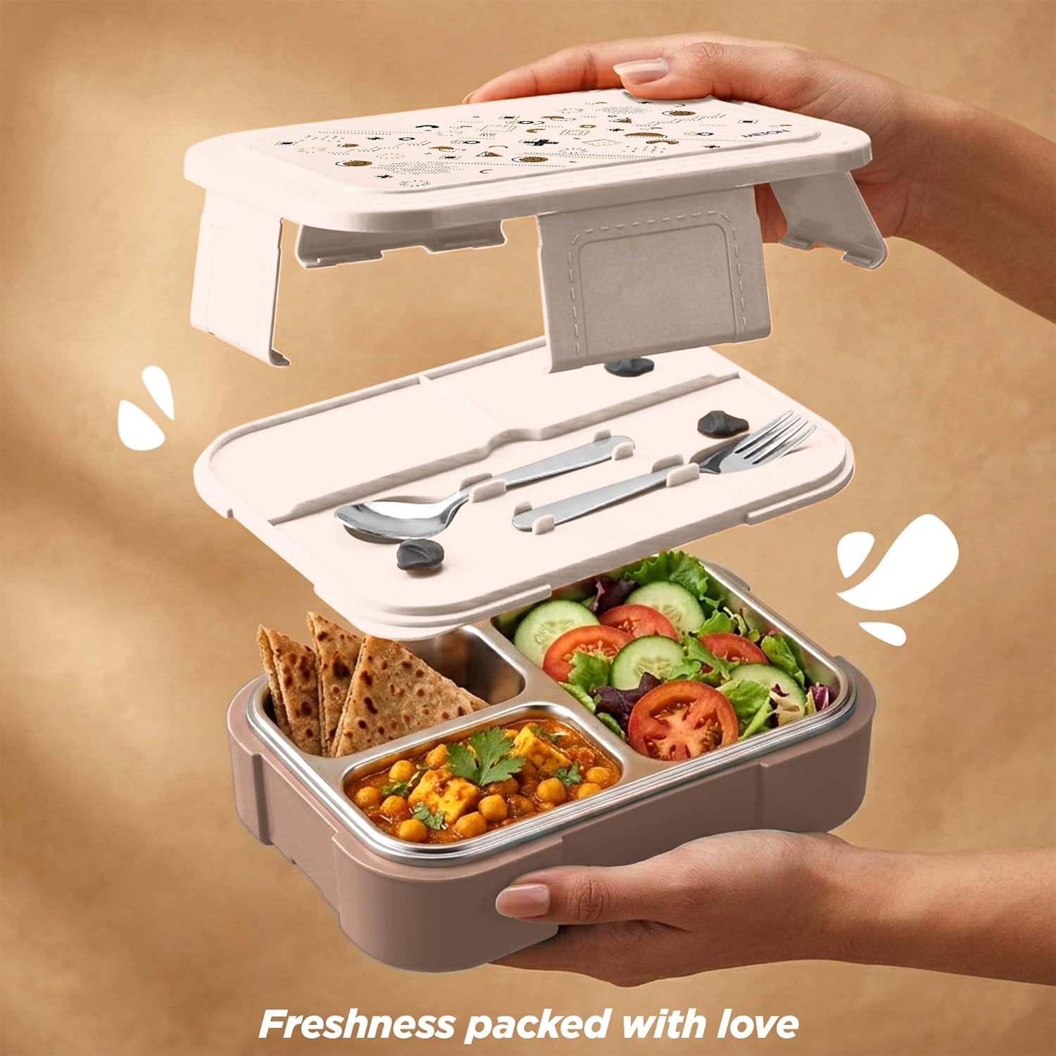 Bravo 3 Steel Thermoware Lunchbox (Milton)