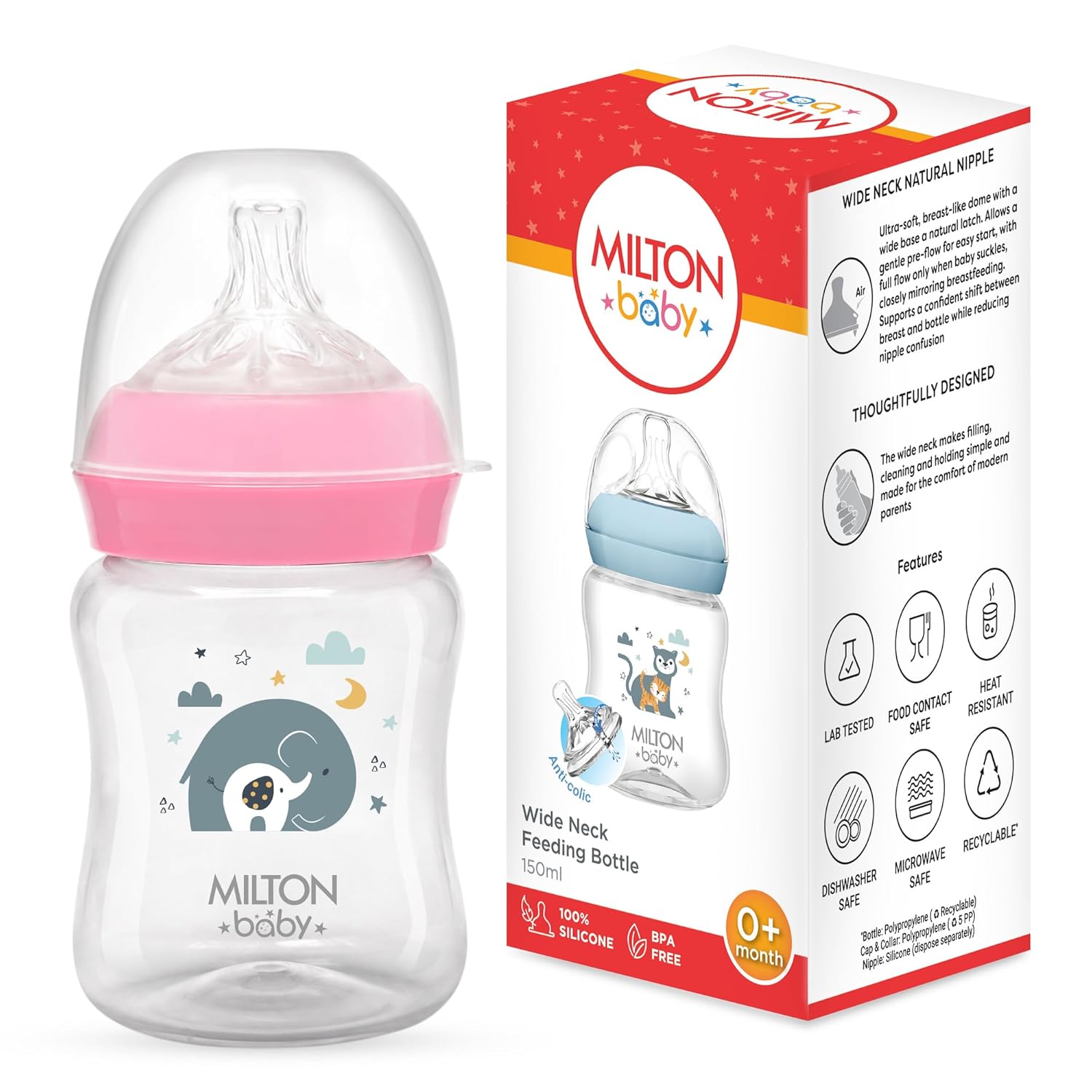 Wide Neck Feeding Bottle for Baby (Milton)