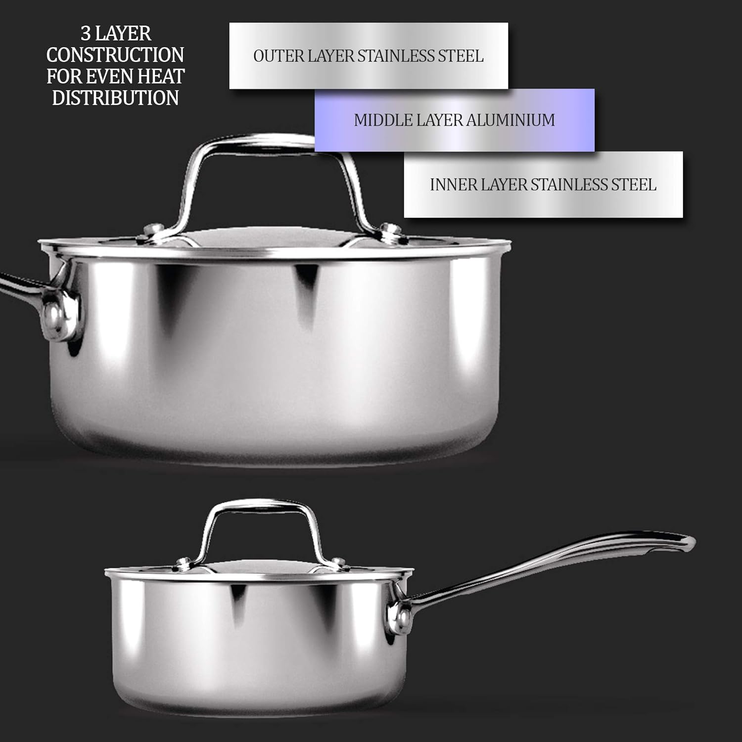 {Steel | 14 cm,Steel | 16 cm,Steel | 18 cml}