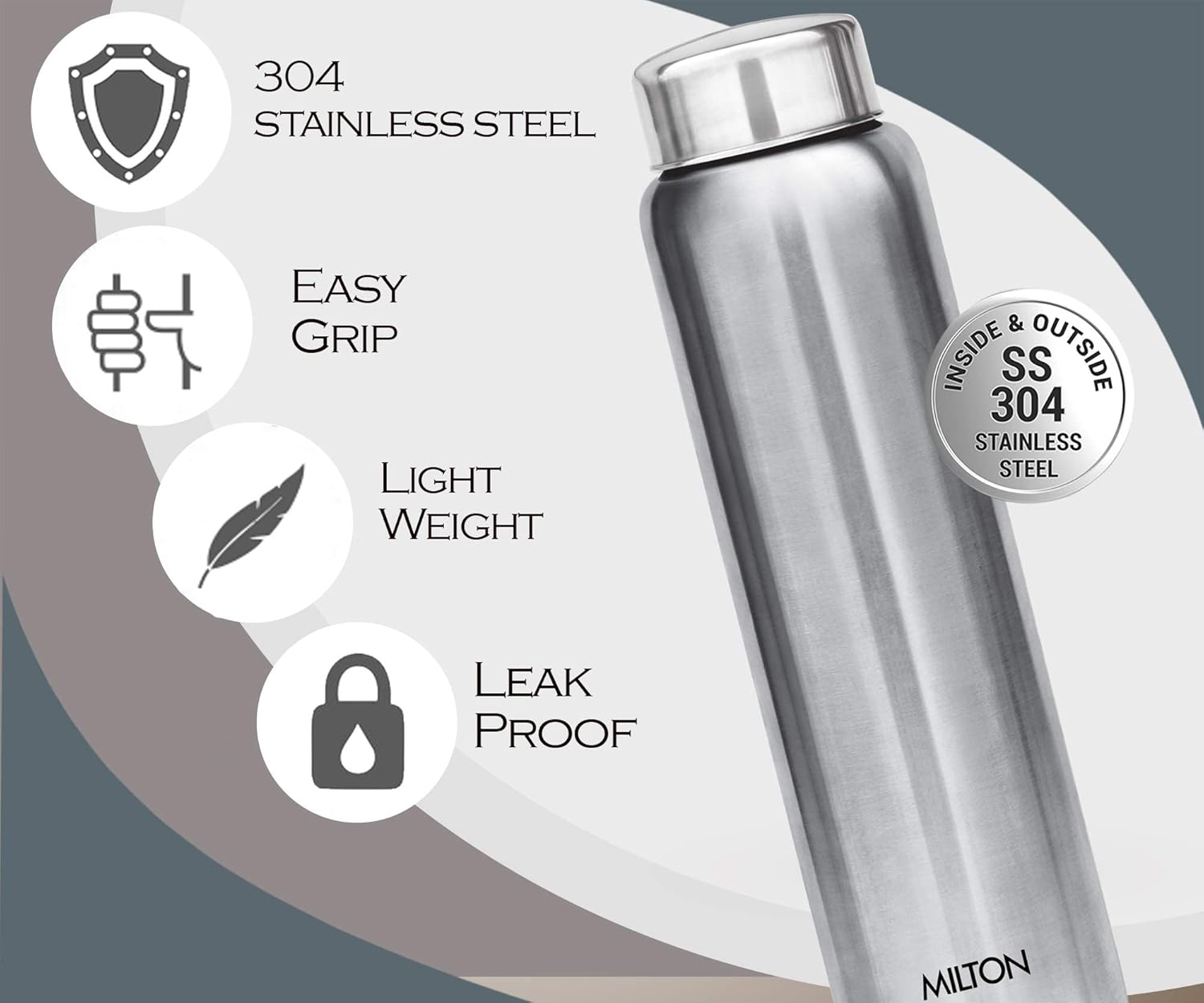 Aqua Stainless Steel Bottle (Milton)
