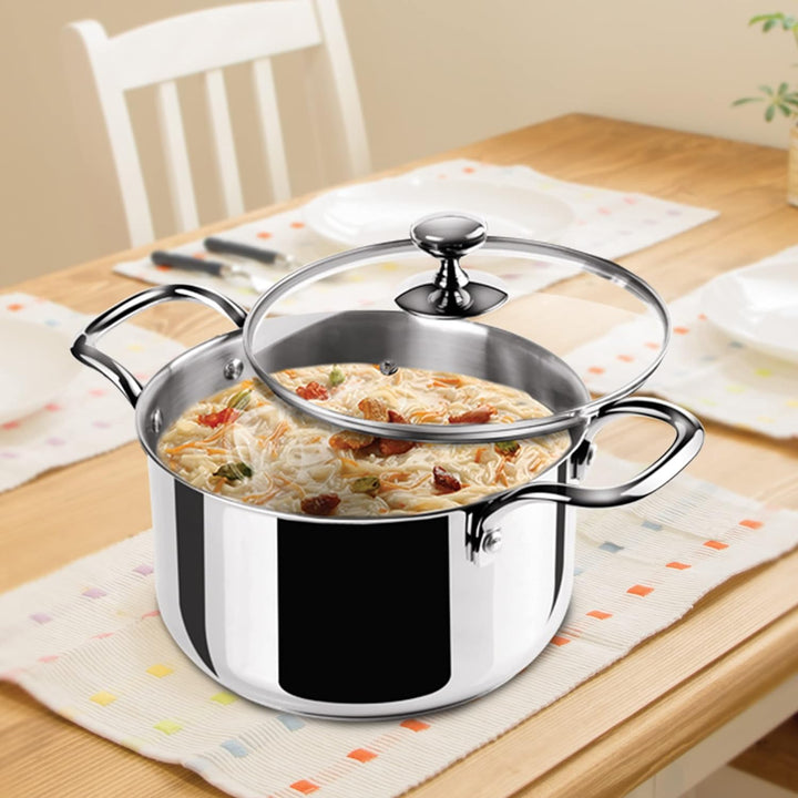 Tri Ply Stainless Steel Casserole With Lid Sandwich Bottom (Milton Procook)